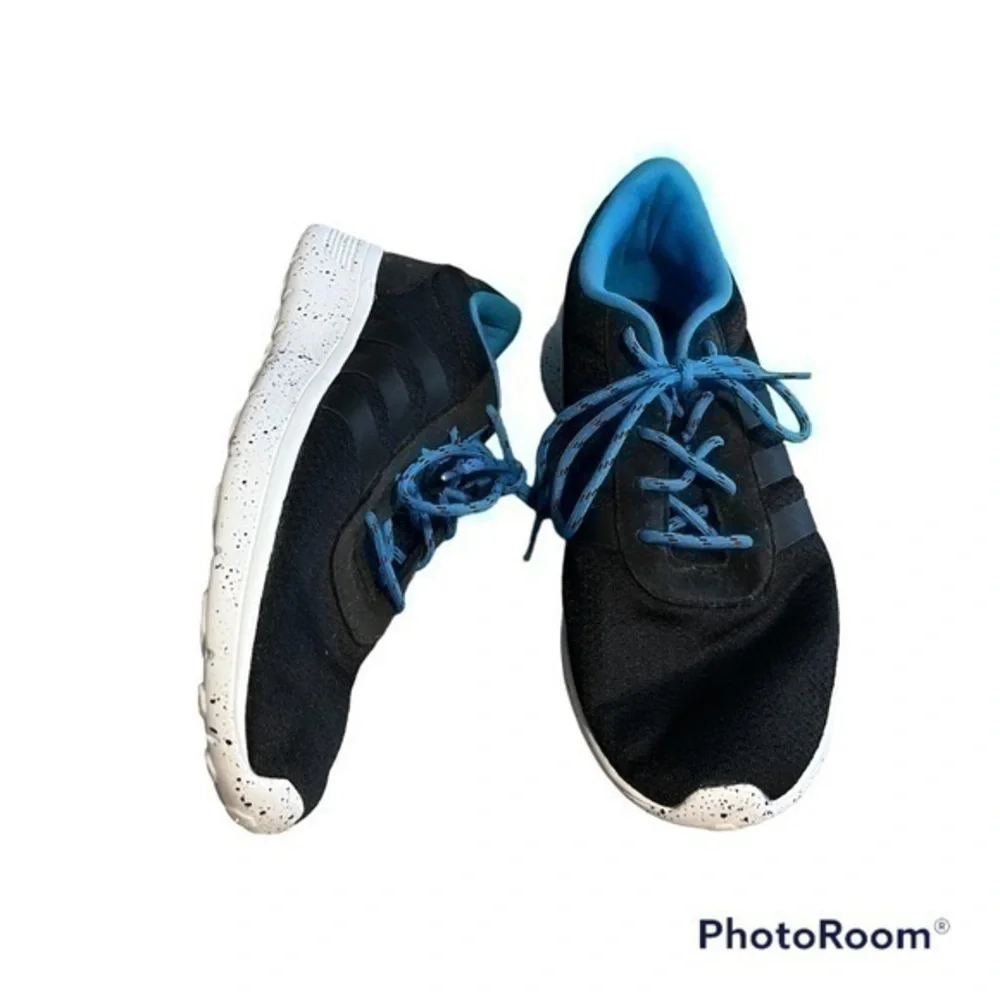 Adidas Neo Label Men’s Size 10 Black Blue Ortholite Running Sneakers